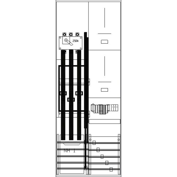 ABN ZW29X0642N Zähler-Wandlerfeld 200A 5-polig BW Zu NH1 SS Ab 250A Schalter Bestückt+Verdrahtet