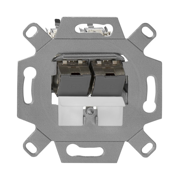 Rutenbeck 139104032 25/10 Gigabit-Modularanschlussdose geschirmt 1-fach Unterputz mit 1 Modul abbrechbarer Tragring für Stegversion