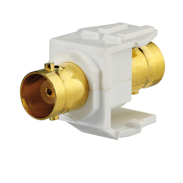 Rutenbeck 17000601 BNC-C-Keystone Bajonett (Buchse/Buchse) für Montageadapter KMK-MA Up und andere Keystone-Aufnahmen reinweiß (ähnlich RAL 9010)