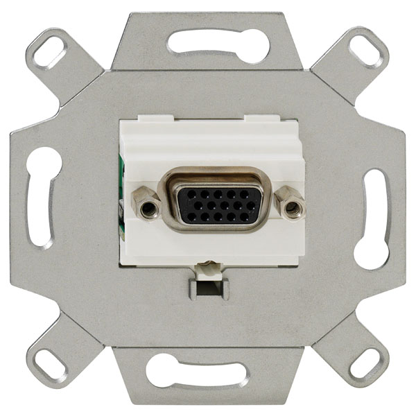 Rutenbeck 17010552 VGA-Anschlussdose 1-fach mit 14 Schraubkontakten für handelsübliche TAE-Zentralstücke abbrechbarer Tragring für Stegversion