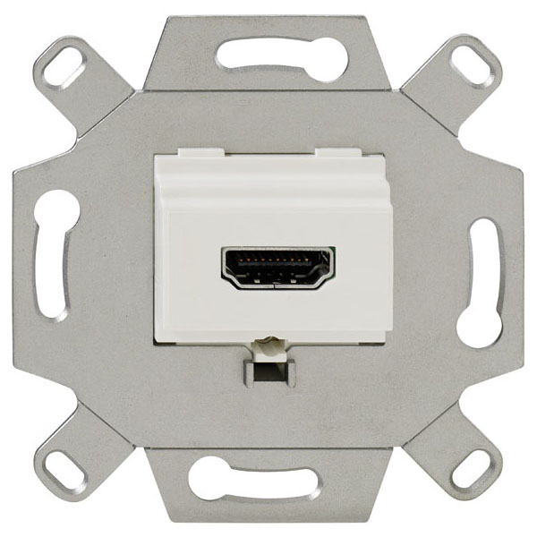 Rutenbeck 17010553 HDMI-Anschlussdose 1-fach mit 20 Schraubkontakten für handelsübliche TAE-Zentralstücke abbrechbarer Tragring für Stegversion