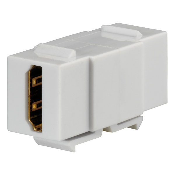 Rutenbeck 17010653 HDMI-Keystone (Buchse/Buchse) für Montageadapter KMK-MA Up und andere Keystone-Aufnahmen reinweiß (ähnlich RAL 9010)