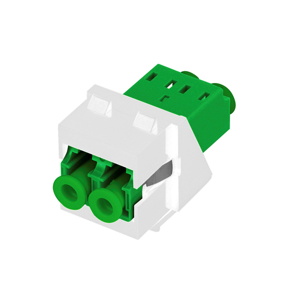 Rutenbeck 228080400 LC-D Keystone Modul SM OS2 APC (grün) reinweiß (ähnlich RAL 9010)