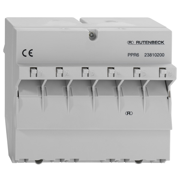 Rutenbeck 23810200 REG-Patchpanel Cat. 6/ClassE geschirmt 6TE lichtgrau (ähnlich RAL 7035)