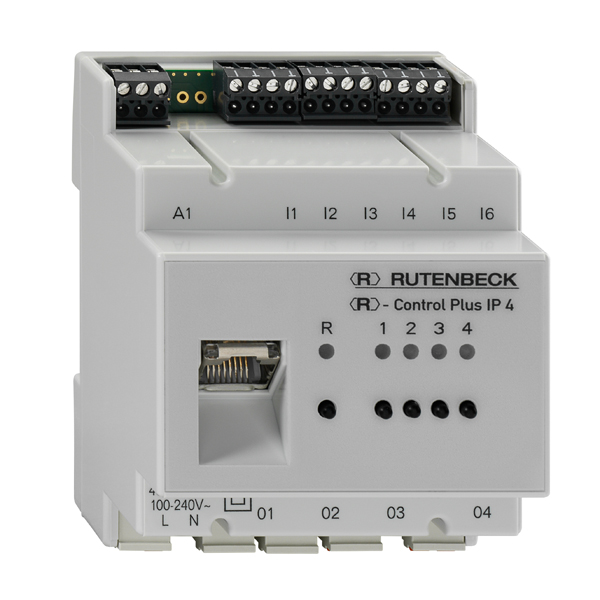 Rutenbeck 700802615 IP-Schaltaktor/Sensor 4 x 16 A 1 A/D-Eingang mit Netzwerkanschluss REG-Montage lichtgrau (ähnlich RAL 7035)