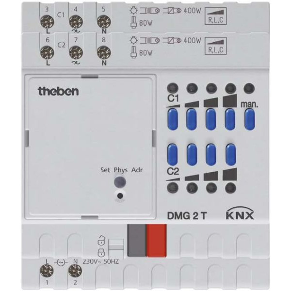 Theben 4930270 Universaldimmer DMG 2 T KNX 2 Kanal Grundmodul