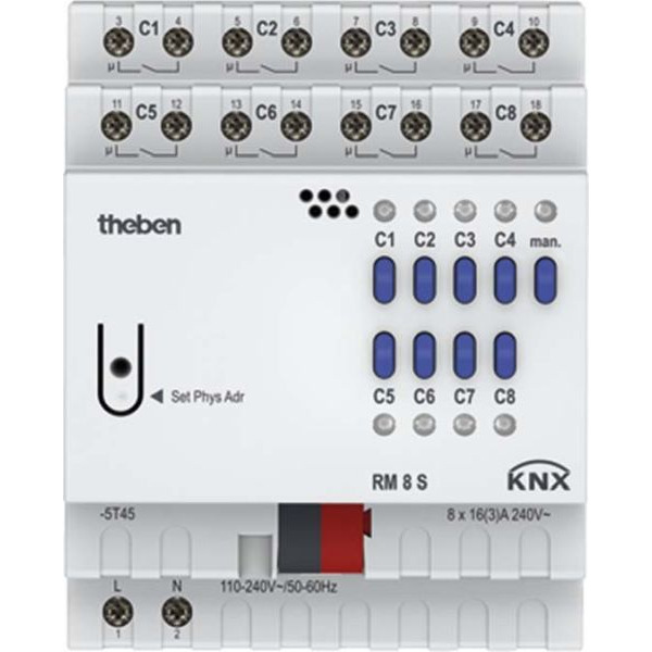 Theben 4940220 Schaltaktor RM 8 S KNX 8-fach