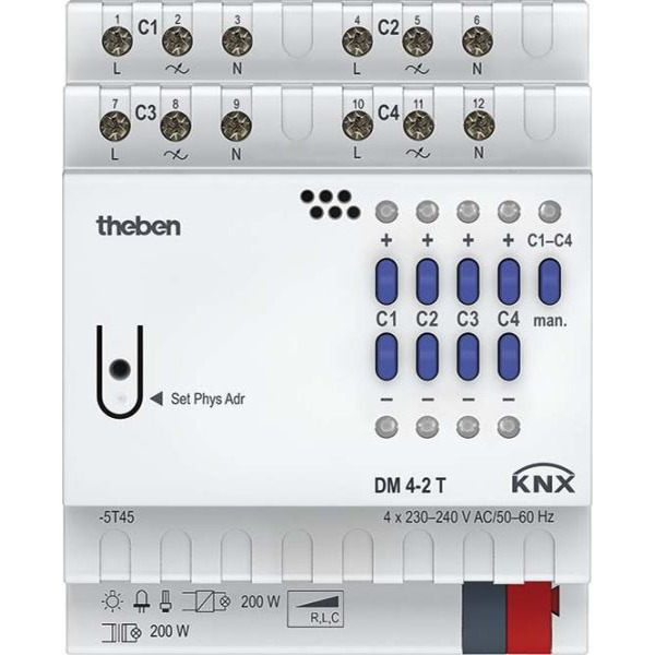 Theben 4940280 Dimmaktor DM 4-2 T KNX 4-fach