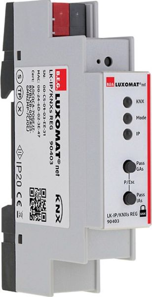 B.E.G. 90403 KNX-Linienkoppler LK-IP/KNXs REG weiß