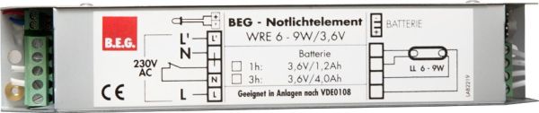 B.E.G. 9253 Akku Zubehör WRE 3,6V/ 1h ohne Akku