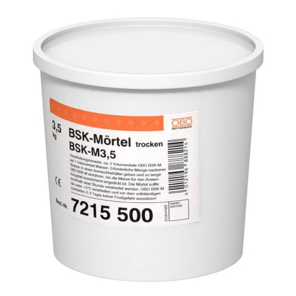 OBO Bettermann 7215500 Brandschutzkanal-Mörtel 3,5kg grau BSK-M