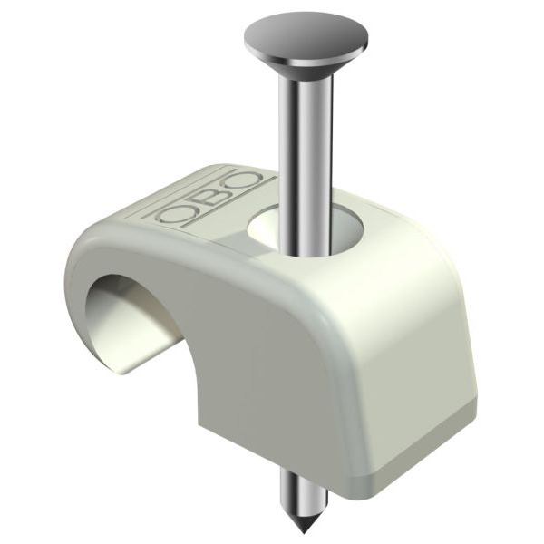 OBO Bettermann 2228610 Haft-Clip mit Nagel 4-7mm L18 PP lichtgrau 2025 18 LGR 100 Stück