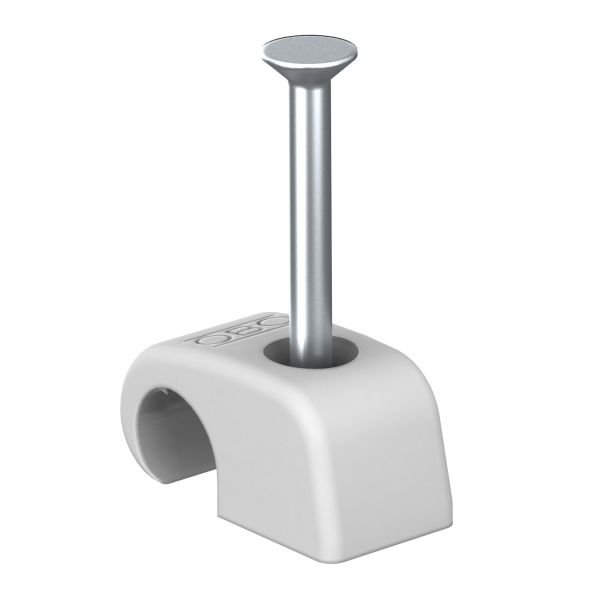 OBO Bettermann 2228629 Haft-Clip mit Nagel 4-7mm L25 PP lichtgrau 2025 25 LGR 100 Stück