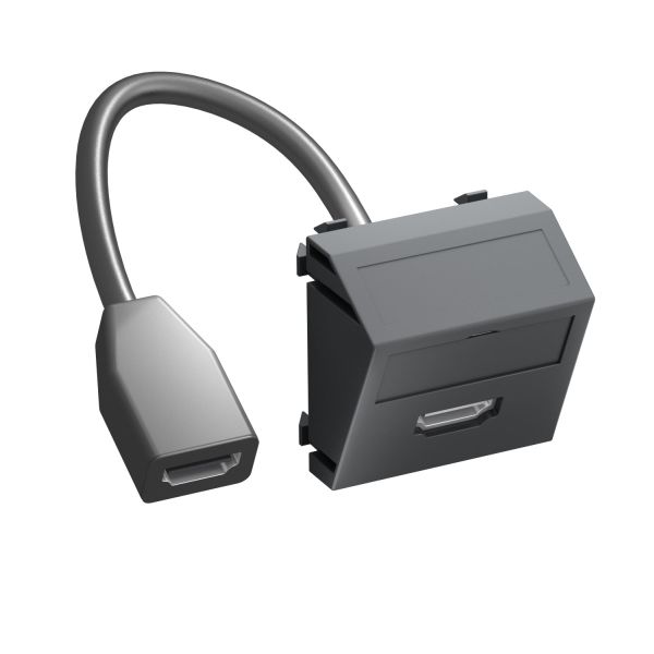 OBO Bettermann 6104841 Multimediaträger HDMI 45x45mm schwarz-grau MTS-HD F SWGR1