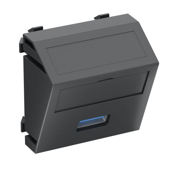 OBO Bettermann 6104889 Multimediaträger USB 3.0A 45x45mm schwarz-grau MTS-U3A S SWGR1