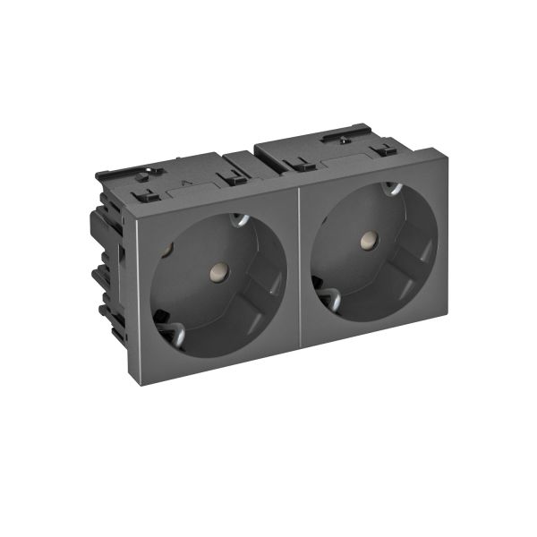 OBO Bettermann 6120491 Steckdose 33 Grad 2-fach Schutzkontakt,Con.45 STD-D3SC SWGR2