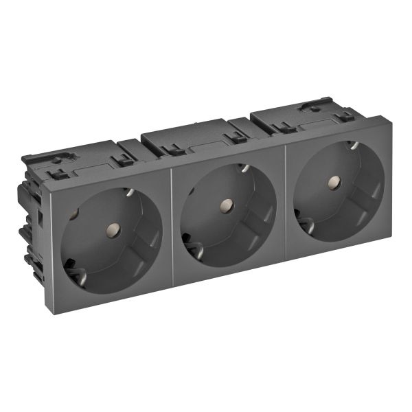 OBO Bettermann 6120511 Steckdose 33 Grad 3-fach Schutzkontakt,Con.45 STD-D3SC SWGR3