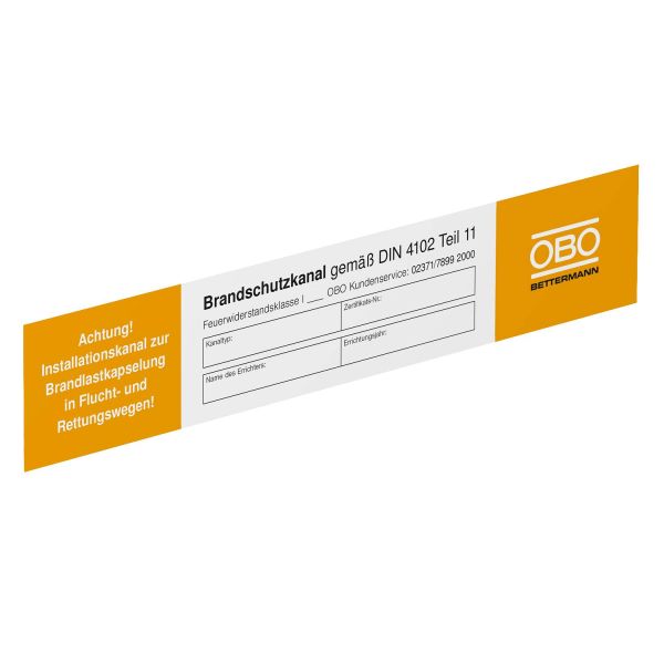 OBO Bettermann 7214734 Kennzeichnungsschild für Kanalsysteme KS-K DE