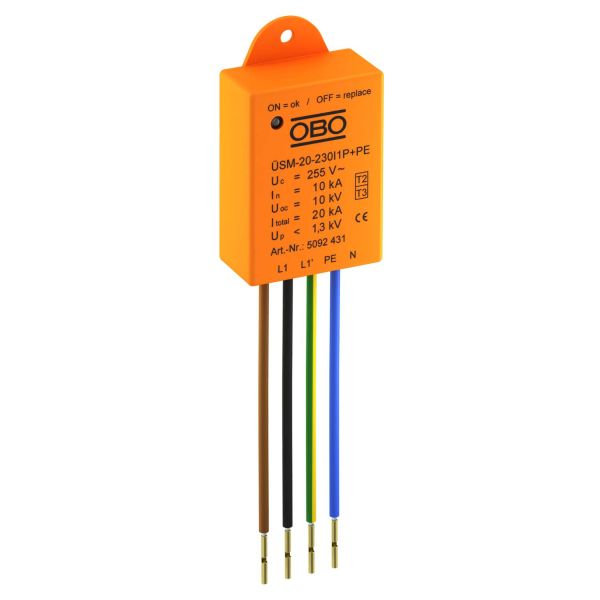 OBO Bettermann 5092431 Überspannungsschutzmodul für LED-Leuchten ÜSM-20-230I1P+PE