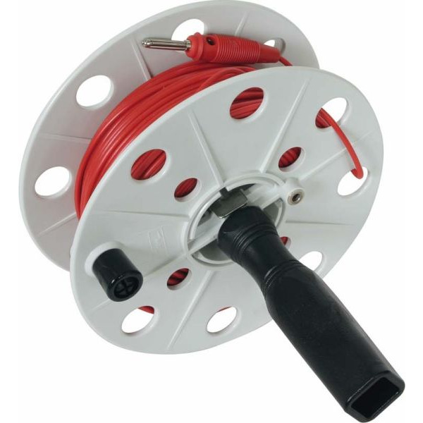 DEHN 585051 DHK40BSML075L50MRT Drahthaspel K-grau B40mm mit 50m Litze rot