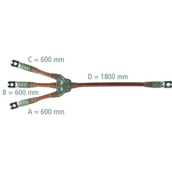 DEHN VJ7VGZD EKV3+050GVJ7VGZD Erdungs-/ Kurzschliessseil 3-polig 50mm²