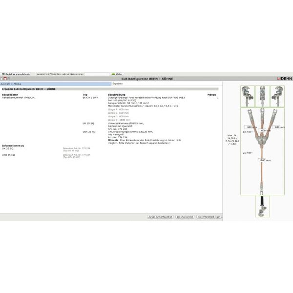 DEHN VMBDCM1 EKV3+150RVMBDCM1 Erdungs- und Kurzschliessseil