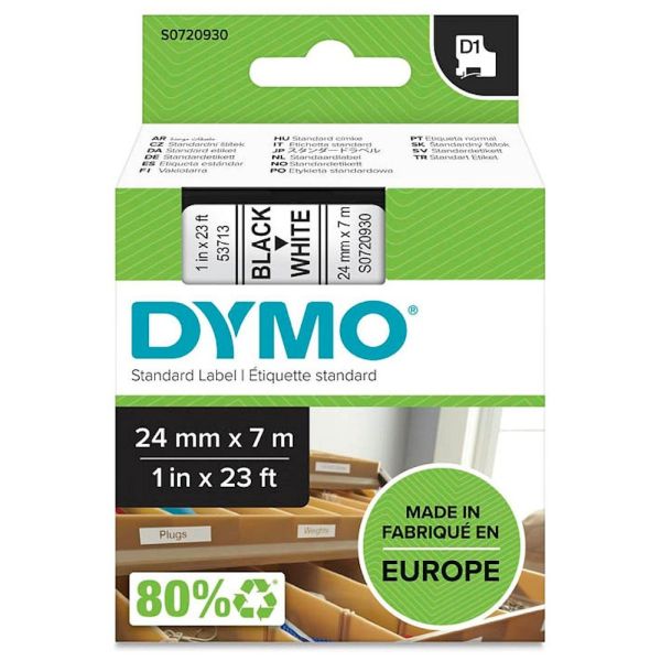 Dymo 53713 Schriftband 24mm/7m schwarz/weiß