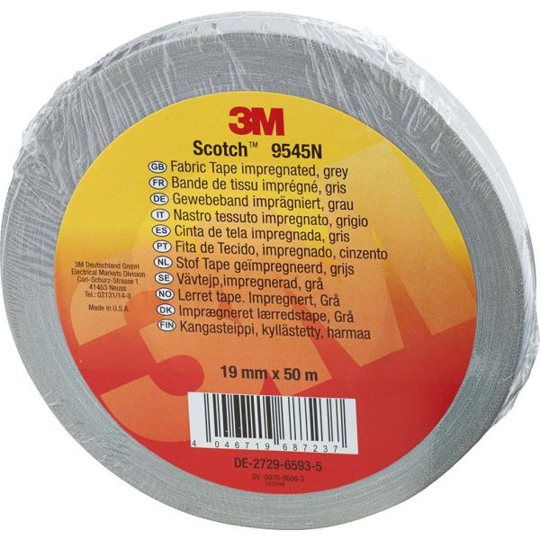 3M 9545N G19 Imprägniertes Gewebeband 19mm x 50 m grau