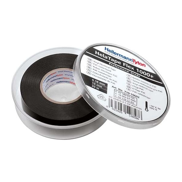 HellermannTyton FLEX1000+50x33 BK Premium PVC-Isolierband 50mmx33 Meter schwarz