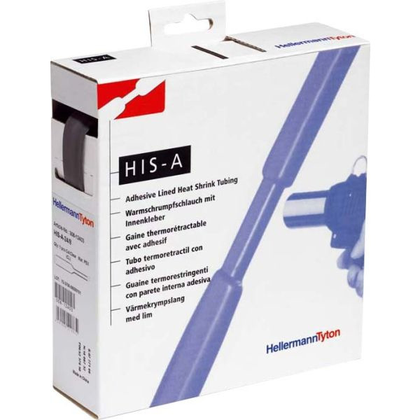 HellermannTyton HISA-3/1-POX-BK Schrumpfschlauch schwarz 3=1 L=10 Meter