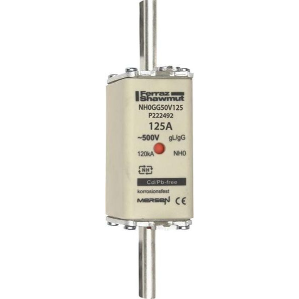Mersen NH0GG50V125 NH-Sicherungseinsatz SF Gr.0 gG 125A 500V KM