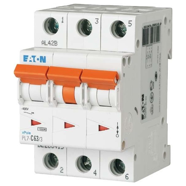 Eaton PXL-C63/3 LS-Schalter mit Beschriftungsfeld C 63A 3-polig