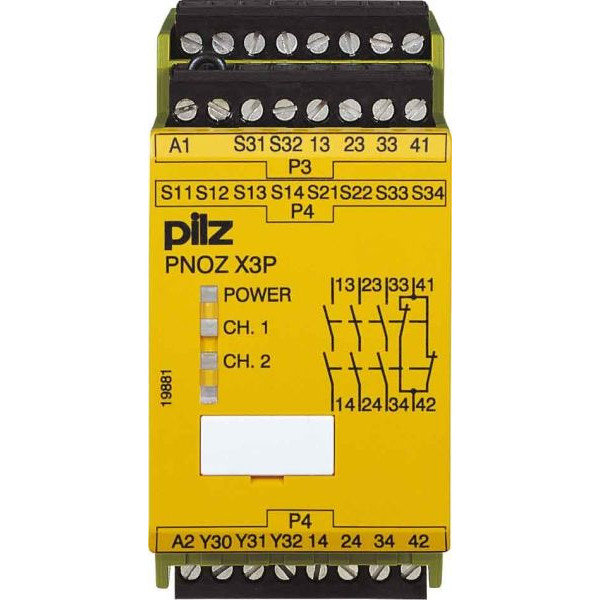 Pilz PNOZ X3P 777310 Not-Aus-Schaltgerät 24DC24AC 3n/o1n/c1so