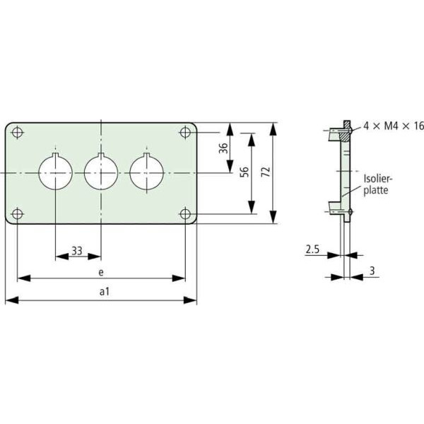 Eaton M22-E3 Einbautableau für NOT-AUS-Taster