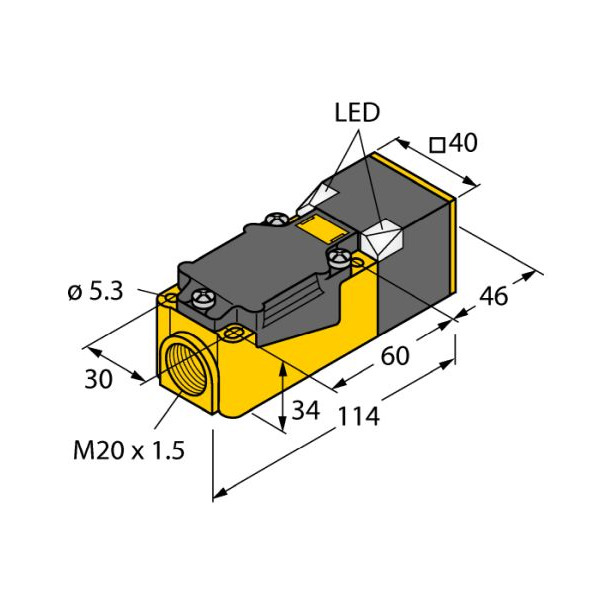 Turck NI40U-CP40-VP4x2 Sensor,induktiv quad. 40mm DC,antival sn=40mm