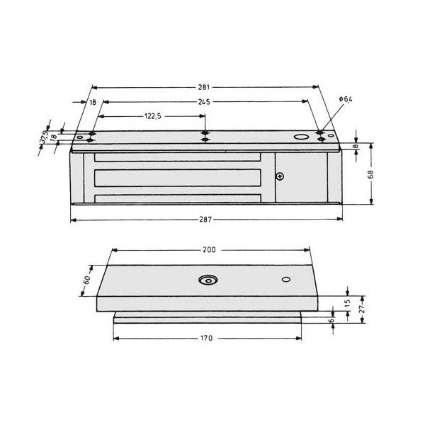 Assa Abloy effeff 828-44F90 Flächenhaftmagnet kpl.mit Gegenplatte