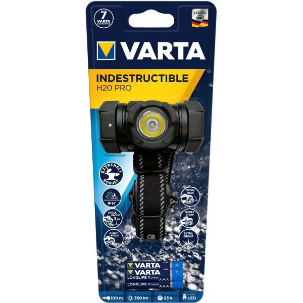 Varta IndestructiblaueH20Pro LED-Taschenlampe H20 Pro 3AAA mit Batterie