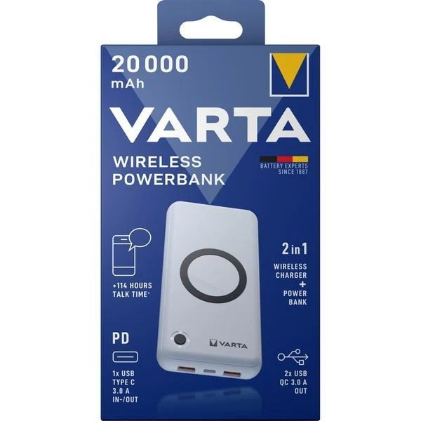 Varta 57909 Wireless Power Bank 20000