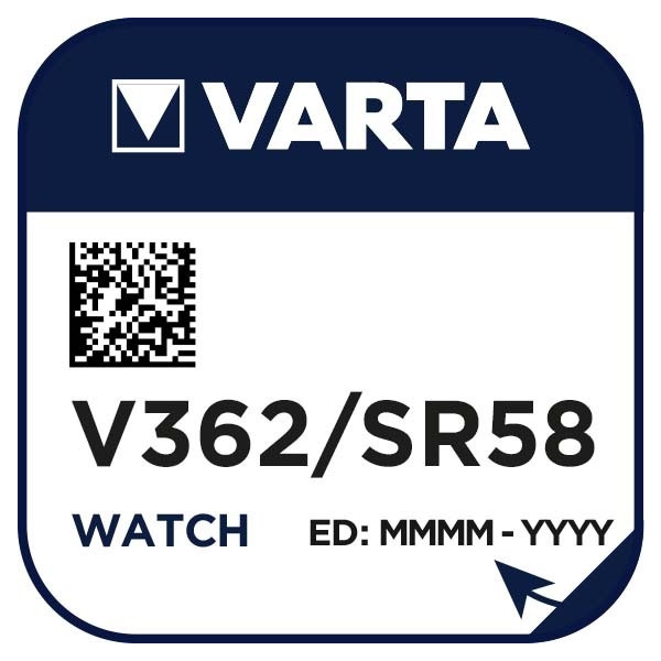 Varta V 362 Uhren-Batterie 1,55V/21mAh/Silber