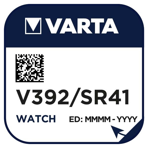 Varta V 392 Uhren-Batterie 1,55V/38mAh/Silber 10 Stück