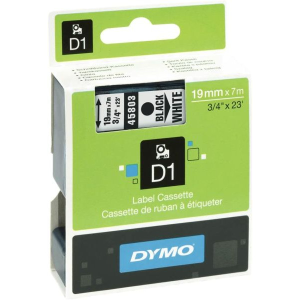 Dymo 45803 D1 Schriftband 19mm/7m schwarz auf weiß