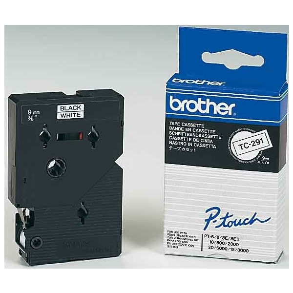 Brother TC-291 Schriftbandkassette BF.weiß/DF.schwarz