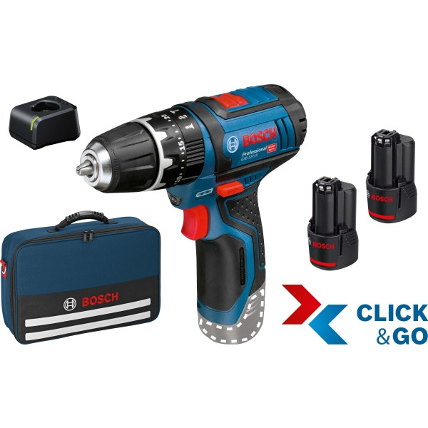 Bosch GSB 12V-15 Akku-Schlagbohrschrauber 12 V Bohrset Tasche