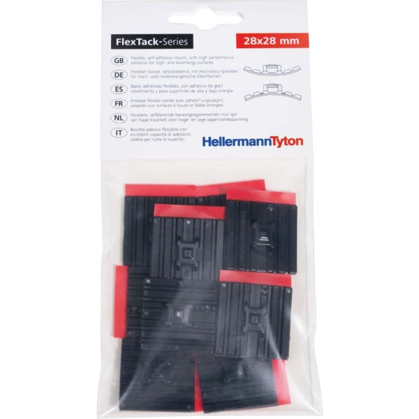 HellermannTyton FMB4APTIPA66HSBK Klebesockel flexibel 28x28mm schwarz 10 Stück