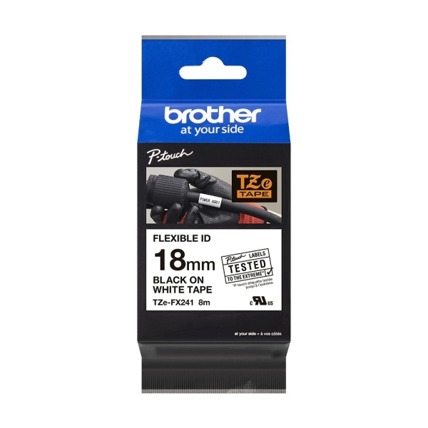 Brother TZe-FX241 Schriftbandkassette BF.weiß/DF.schwarz