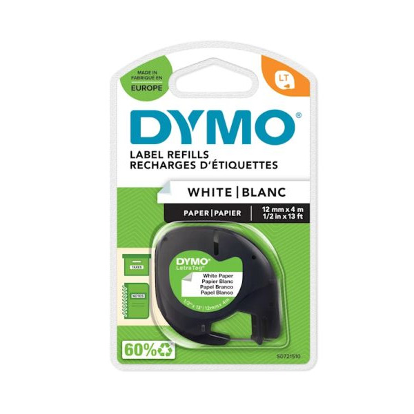 Dymo S0721510 LetraTag-Etiketten 12mm x 4 Meter