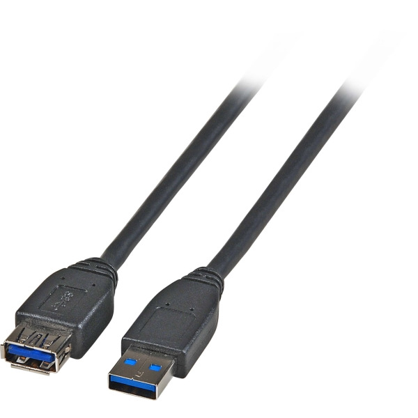 E F B K5237.3 USB-Verlängerung A-A 3,0m USB 3.0 schwarz