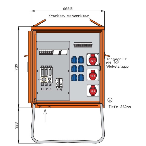 Walther WV0310R1 Verteilerschrank 44kVA