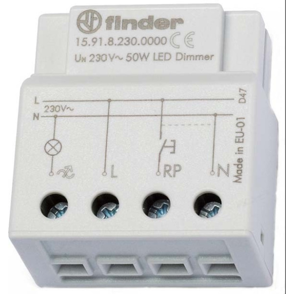 Finder 15.91.8.230.0000 Dimmer elektronisch 230V AC max.50W LED