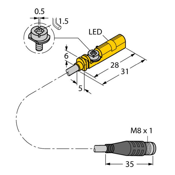 Turck BIM-UNT-AP6X-0,3-PSG Magnetfeldsensor für Pneumatikzylinder